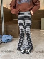 【100-170】フレアパンツ 女の子 ボーダー柄 スリムフィット 動きやすい - 画像 (7)