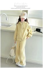 【120-170】セットアップ 女の子 ゆったり 無地パーカー&ワイドパンツ - 画像 (10)