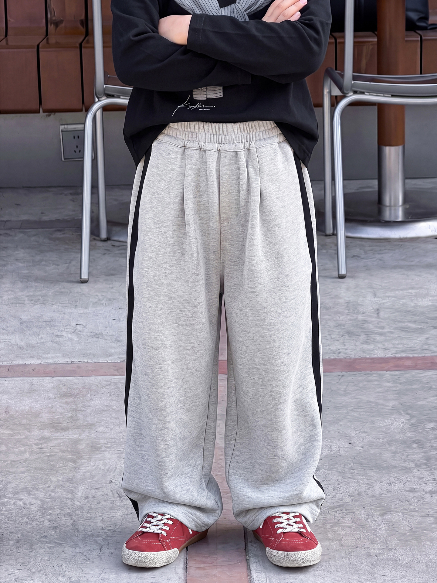 O1CN01On5mmCEPKWE2vHAO_2215116460867-0-cib.jpg 【90-160】ズボン 配色 ストライプ ゆったり 男の子 - 画像 (1)