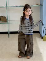 【100-170】カーディガン 女の子 ボーダー柄 ニット レトロ - 画像 (4)