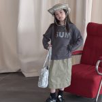 【100-170】長袖Tシャツ 女の子 英字 シンプル 韓国風 - 画像 (11)