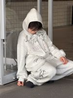 【90-160】二点セット フード付き プリント ゆったり カジュアル 男の子 - 画像 (6)