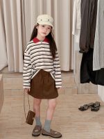 【100-170】ポロシャツ 女の子 ボーダー柄 配色 レトロ - 画像 (5)