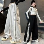 【120-170】ワイドパンツ 女の子 おしゃれ ゆったり カジュアル - 画像 (2)