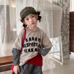 【80-130】長袖Tシャツ 女の子 レイヤード 英字 - 画像 (3)