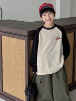 【90-160】Tシャツ 配色 切り替え プリント 長袖 カジュアル 男の子 - 画像 (4)