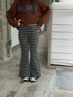 【100-170】フレアパンツ 女の子 ボーダー柄 スリムフィット 動きやすい - 画像 (9)