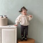 【73-110】トップス 無地 折り襟 フリル ゆったり 女の子 - 画像 (7)
