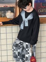 【90-160】パーカー プリント 配色 ファッション ランドネック 男の子 - 画像 (3)