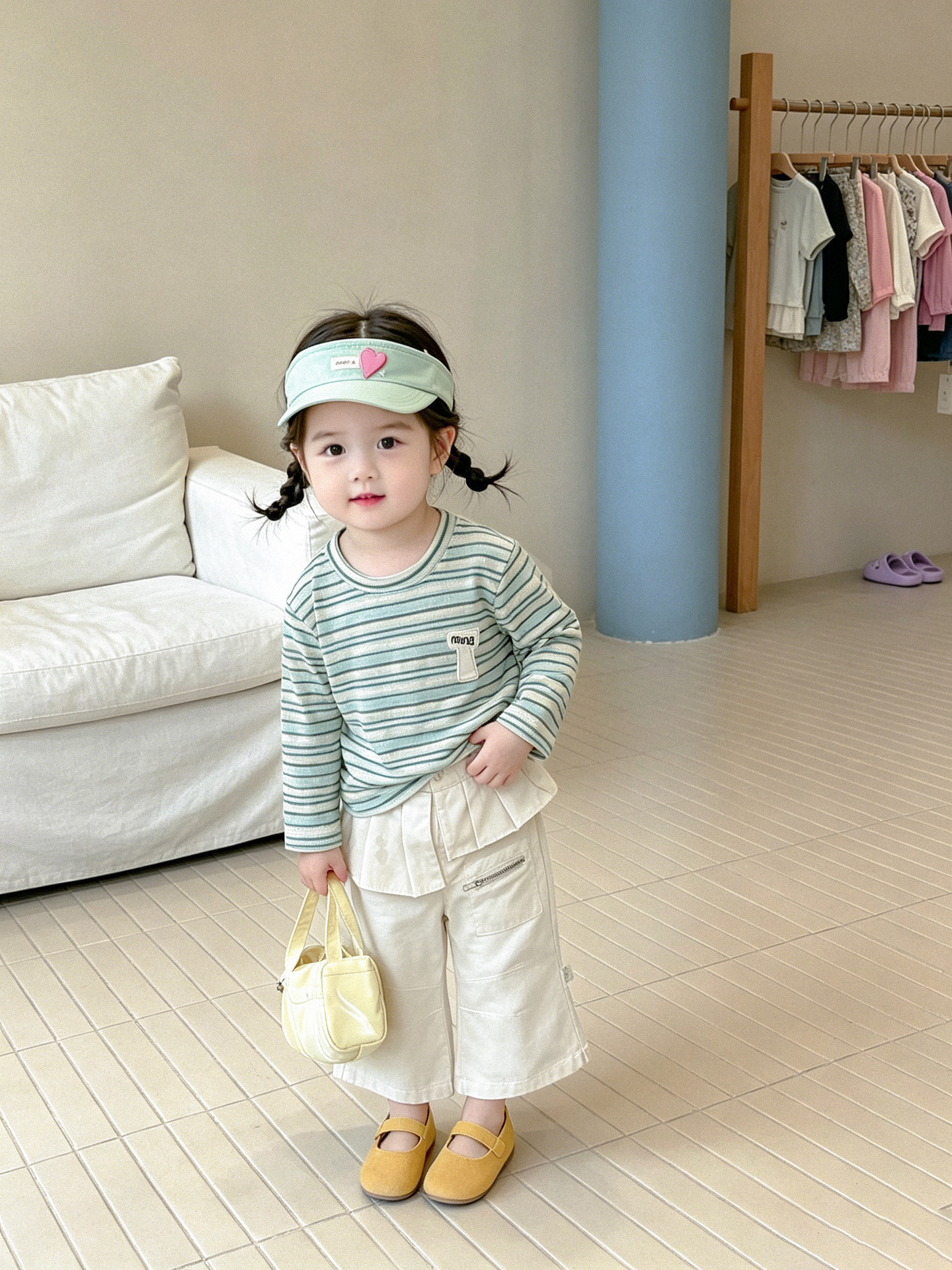 O1CN01QS9e7sj8cgF2vHAO_3642503534-0-cib.jpg 【73-120】トップスorパンツ 女の子 ボーダー柄 おしゃれ - 画像 (1)