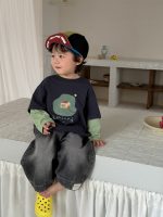 【73-110】Tシャツ プリント フェイク 切り替え 長袖 カジュアル 男の子 - 画像 (8)