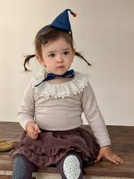 【73-110】トップス レギンス 無地 フリル 長袖 女の子 - 画像 (2)