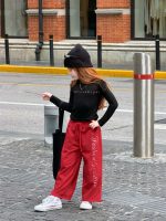 【90-150】長袖Tシャツ 女の子 シンプル アルファベット スリムシルエット - 画像 (3)