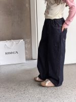 【100-170】パンツ 女の子 デニム ステッチ おしゃれ - 画像 (5)