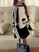 【100-150】Tシャツ ラウンドネック 長袖 配色 カジュアル 女の子 - 画像 (7)