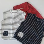 【90-140】タンクトップ キッズ ボーダー シンプル