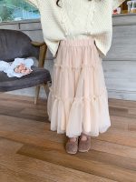 【90-160】スカート 女の子 ふんわり ガーリー チュール ミモレ丈 - 画像 (6)