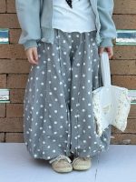 【100-150】トップスorパンツ 女の子 フード付き ドット柄 カジュアル - 画像 (9)
