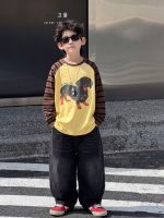【90-160】ズボン デニム 無地 合わせやすい ゆったり 男の子 - 画像 (5)