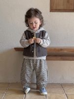 【73-100】ベストorセットアップ 男の子 ボーダー柄 カジュアル