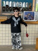 【90-160】ズボン 配色 チェック柄 切り替え ゆったり 男の子 - 画像 (5)