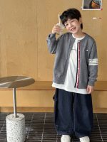 【90-160】カーディガン 男の子 ニット 配色 合わせやすい - 画像 (5)