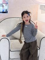 【100-170】Tシャツ 女の子 柔らかい 無地 合わせやすい - 画像 (3)