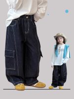 【100-170】パンツ 女の子 ステッチ ポケット付き 韓国風 - 画像 (2)