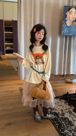 【100-160】長袖Ｔシャツ 女の子 ネコ柄 おしゃれ 肌に優しい - 画像 (7)