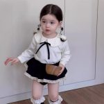 【73-110】トップス ブルマ 折り襟 裾付き レース 女の子 - 画像 (9)