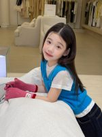 【100-170】ベスト 女の子 ニット シンプル 暖かい - 画像 (3)