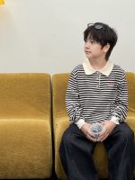 【90-160】セーター 折り襟 ストライブ 長袖 カジュアル 男の子 - 画像 (5)