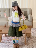 【100-150】Tシャツ 長袖 プリント 韓国風 シンプル 女の子 - 画像 (4)