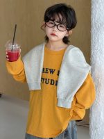【100-150】Tシャツ プリント ラウンドネック 長袖 カジュアル 男の子 - 画像 (3)