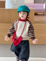 【73-110】セーター ズボン 切り替え ストライブ デニム 男の子 - 画像 (6)