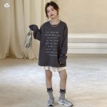 【90-160】長袖Tシャツ 女の子 アルファベット ゆったり - 画像 (6)