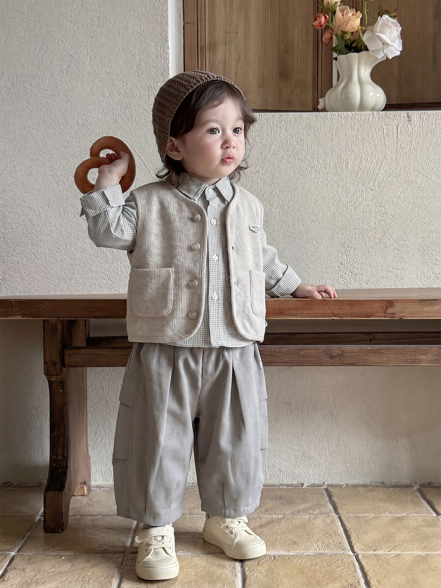 O1CN01VSYjLK20SRPhrGzEq_2221019886848-0-cib.jpg 【73-130】ベストorセットアップ 男の子 おしゃれ 合わせやすい - 画像 (1)