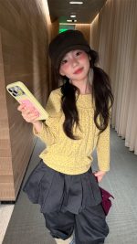 【100-160】長袖トップス 女の子 ドット柄 おしゃれ 合わせやすい - 画像 (7)