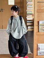 【90-160】Tシャツ ネクタイ柄 プリント ラウンドネック 長袖 男の子 - 画像 (6)