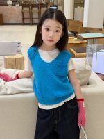 【100-170】ベスト 女の子 ニット シンプル 暖かい - 画像 (2)