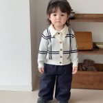 【73-120】トップスorパンツ 男の子 ボタン カジュアル レトロ - 画像 (2)