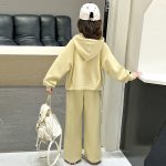 【120-170】セットアップ 女の子 ゆったり 無地パーカー&ワイドパンツ - 画像 (6)