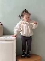 【73-110】トップス 無地 折り襟 フリル ゆったり 女の子 - 画像 (3)