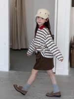【100-170】ポロシャツ 女の子 ボーダー柄 配色 レトロ - 画像 (6)
