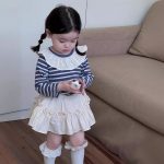 【73-100】トップス スカート 折り襟 ストライブ 合わせやすい 女の子 - 画像 (7)