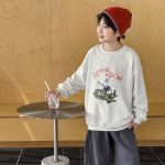 【90-160】パーカー プリント ラウンドネック 長袖 ゆったり 男の子 - 画像 (5)