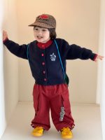 【73-110】カーディガン ニット 配色 ボタン 男の子