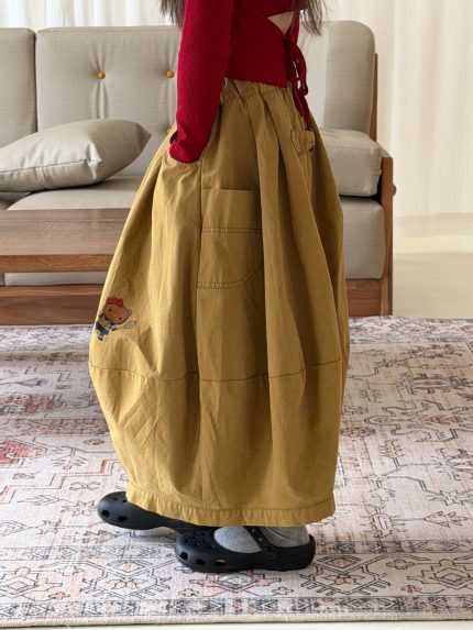 【100-150】ズボン ワイド ゆったり 無地 カジュアル 女の子