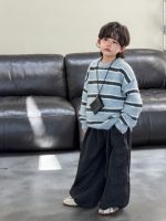 【100-150】セーター ストライブ ラウンドネック ゆったり 合わせやすい 男の子 - 画像 (6)