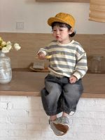 【73-110】パーカー ラウンドネック 長袖 ストライブ シンプル 男の子 - 画像 (7)
